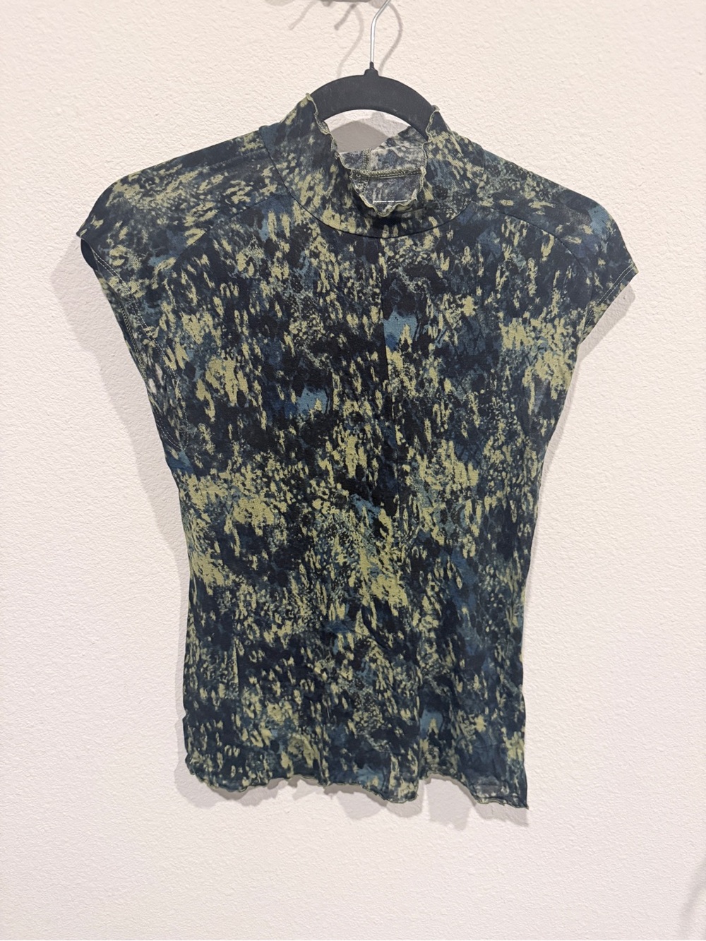 Free People Movement  Short Sleeve Mock Neck Top in Black and Olive